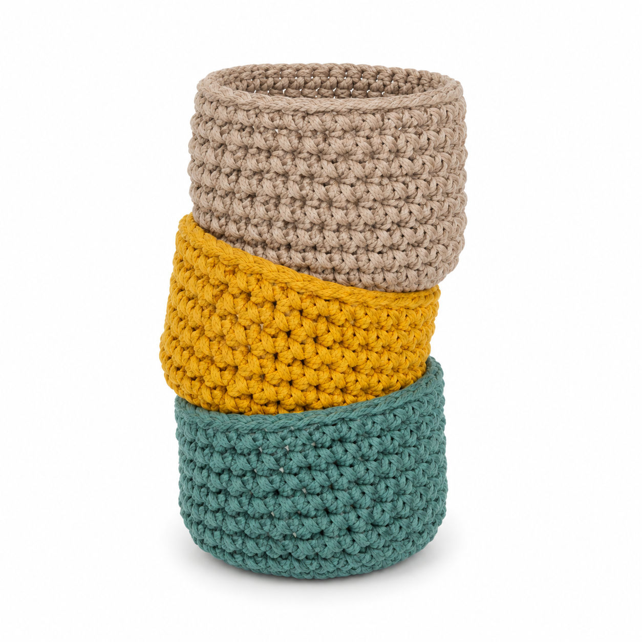 Small Cotton Hand Knitted Holder for Eco-Friendly Storage